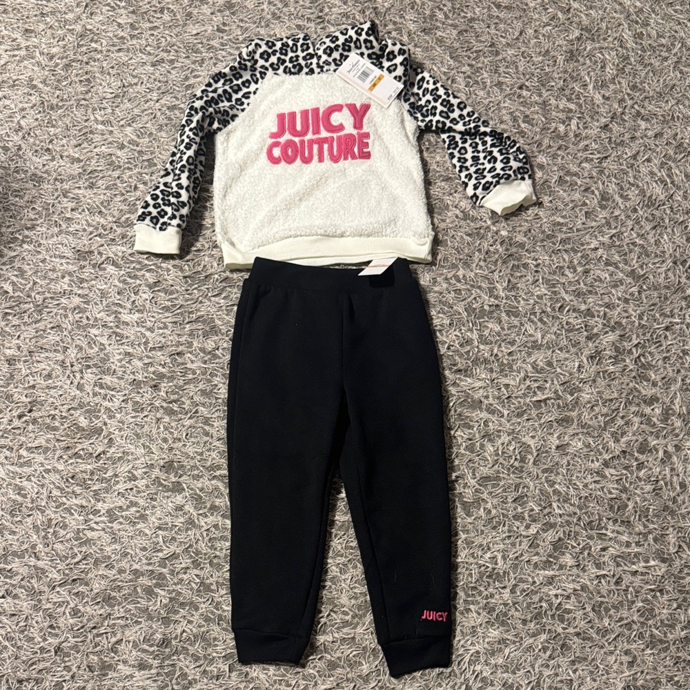 Juicy Couture Kids Black Sweatpants with Pink Logo